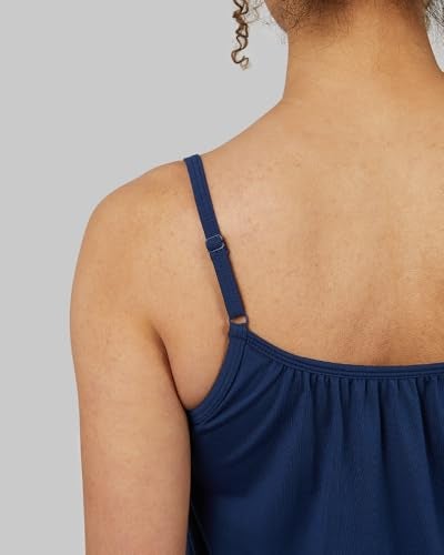 32 Degrees Cool Womens Shirred Flowly Relaxed Lounge Built-in Cups Shelf Bra Tank Cami, Inky Indigo, X-Large - Image 3