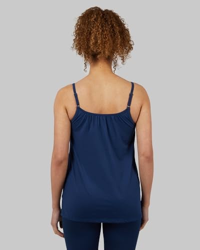 32 Degrees Cool Womens Shirred Flowly Relaxed Lounge Built-in Cups Shelf Bra Tank Cami, Inky Indigo, X-Large - Image 4