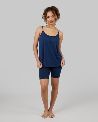 32 Degrees Cool Womens Shirred Flowly Relaxed Lounge Built-in Cups Shelf Bra Tank Cami, Inky Indigo, X-Large - Image 5