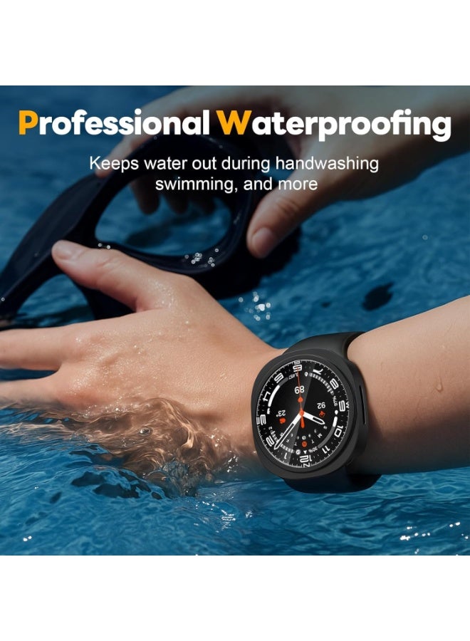 Samsung Galaxy Watch 8 Screen Protector Case 44mm Accessories, Protective Face Cover, Hard Bumper Built-in Tempered Glass Film - Image 3