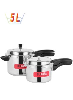 DELCASA Delcasa 5+3Ltr Combo Aluminum Pressure Cooker  - Image 1