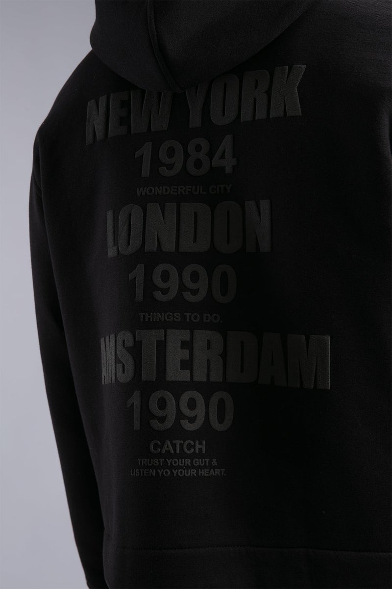 Catch Embossed Print Zip-Up Hooded Sweatshirt - Image 3