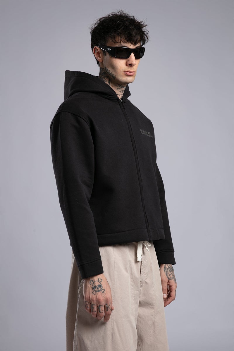Catch Embossed Print Zip-Up Hooded Sweatshirt - Image 4