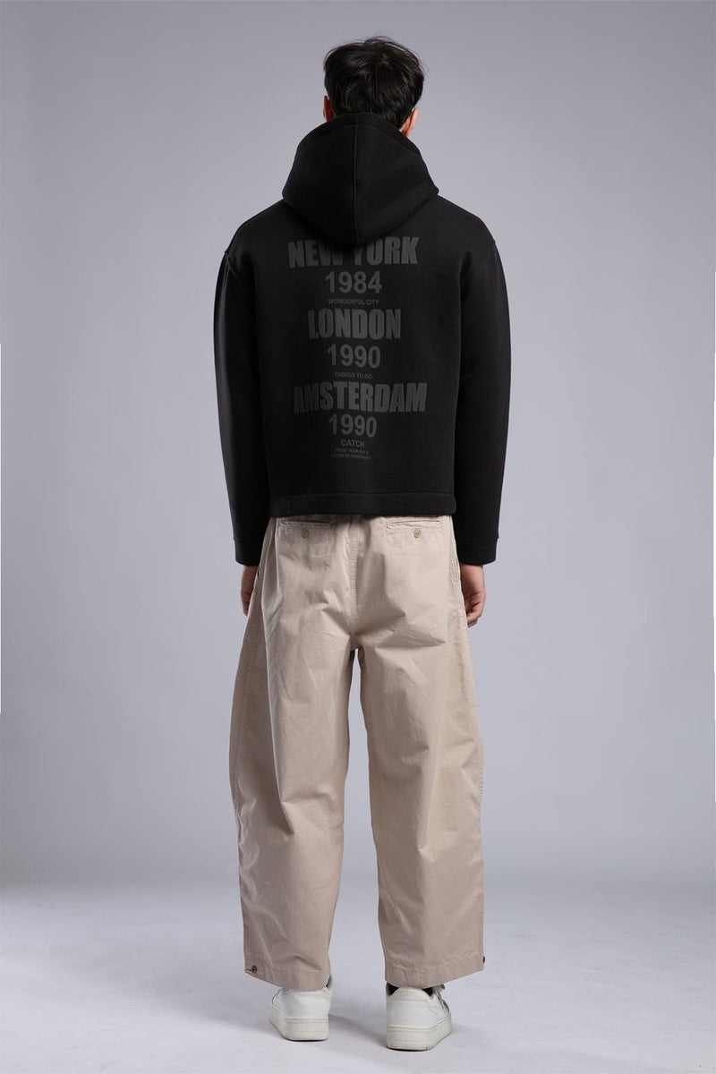 Catch Embossed Print Zip-Up Hooded Sweatshirt - Image 1
