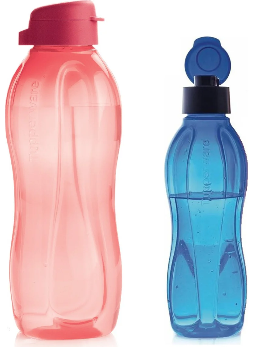 Tupperware Eco Bottle 1.5 Liter Pink And 750 Ml Blue