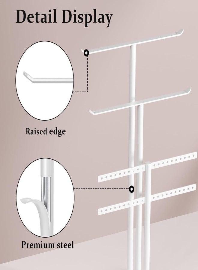 pickpiff Jewelry Stand Holder Organizer: 12.5" Sturdy Jewelry Hanger for Necklace, Earring, Bracelet, White - Image 5