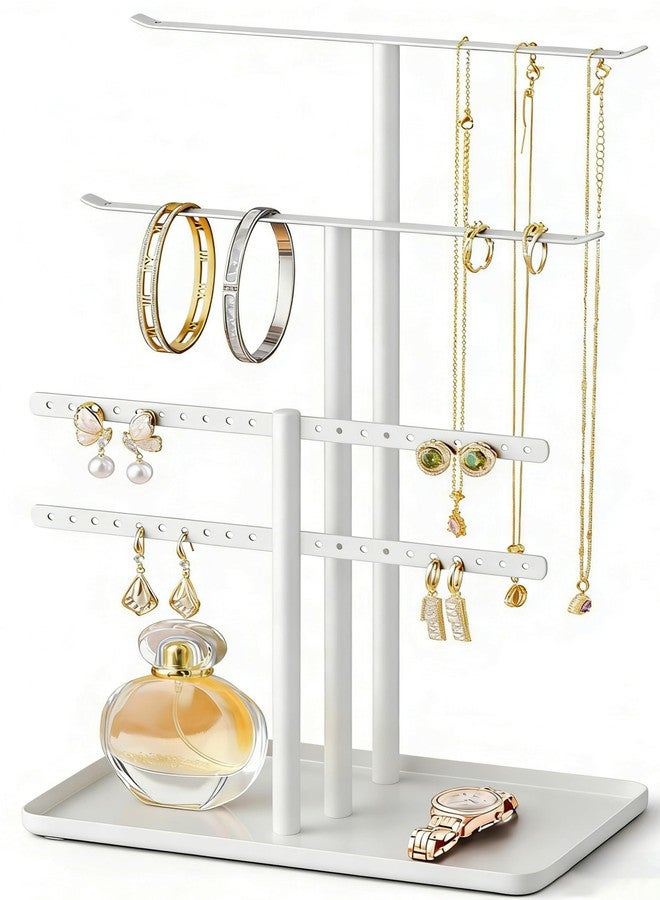 pickpiff Jewelry Stand Holder Organizer: 12.5" Sturdy Jewelry Hanger for Necklace, Earring, Bracelet, White - Image 1