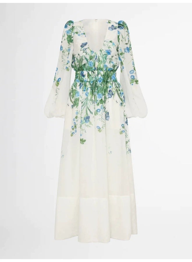 Madam Uniq Floral Print Midi Dress - Image 4