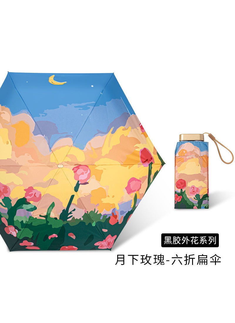 Generic Zhiumbrella 50% off sun umbrella rain and rain dual-use sun protection umbrella folding umbrella high-grade sense pocket flat 60% off mini sun  - Image 1