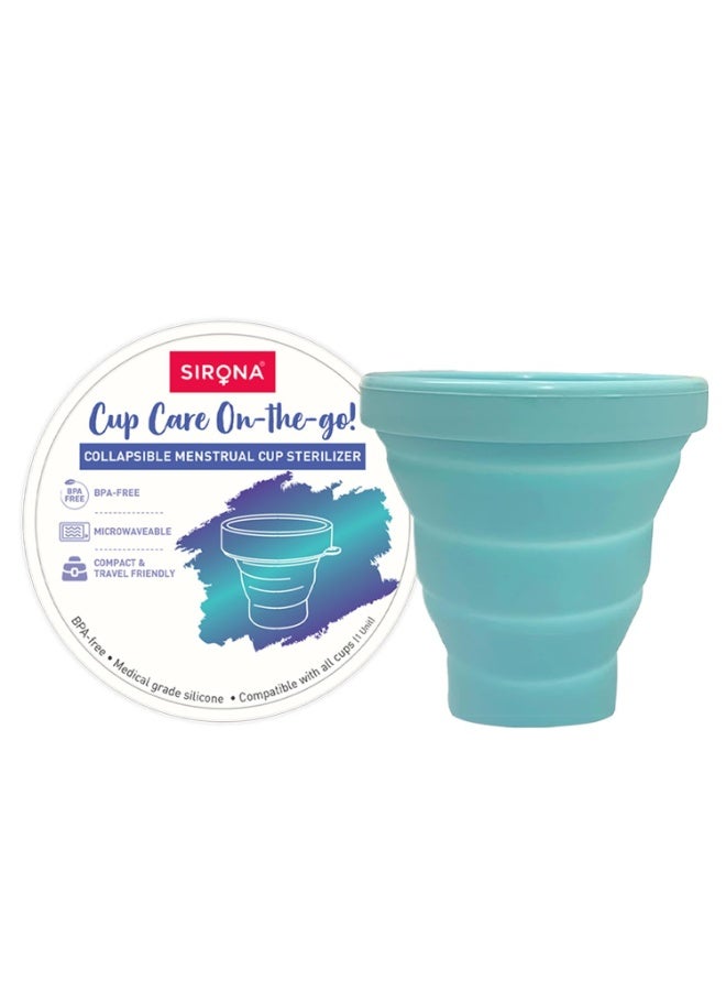 Sirona Collapsible Microwave-Safe Menstrual Cup Sterilizer - Pack of 1 | 100% Medical-Grade Silicone & BPA-Free | Quick Steam Cleaning | Reusable, Portable & Travel-Friendly | Easy to Store - Image 1