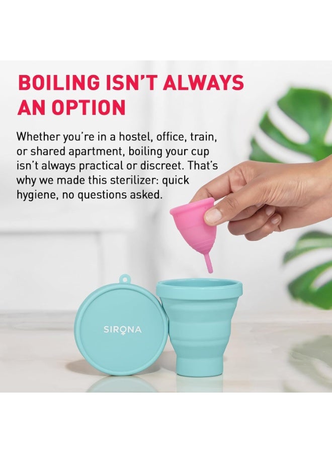 Sirona Collapsible Microwave-Safe Menstrual Cup Sterilizer - Pack of 1 | 100% Medical-Grade Silicone & BPA-Free | Quick Steam Cleaning | Reusable, Portable & Travel-Friendly | Easy to Store - Image 3