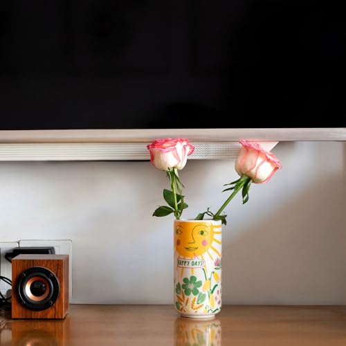 Tnstbiee Cute Medium Ceramic Flower Vase - Colorful Boho Decor with Unique Abstract Round Design for Weddings, Mother's Day, and Friends - Ideal for Displaying Flowers or Pens - Image 2