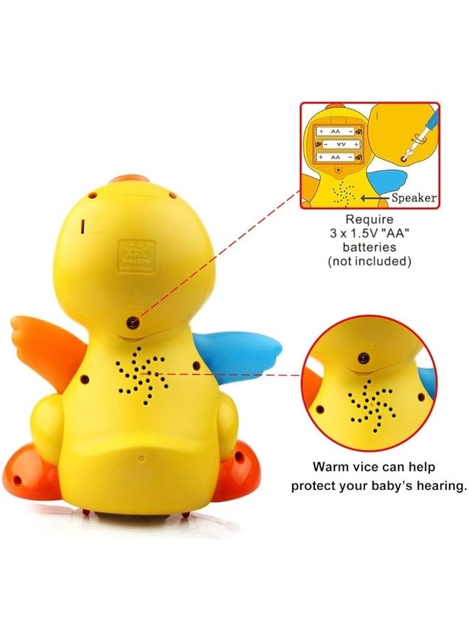 Yiosion Musical Flapping Yellow Duck Interactive Action Educational Learning Walking Light Up Dancing Toy for 1 Year Old Baby Toddler Infant - Image 5