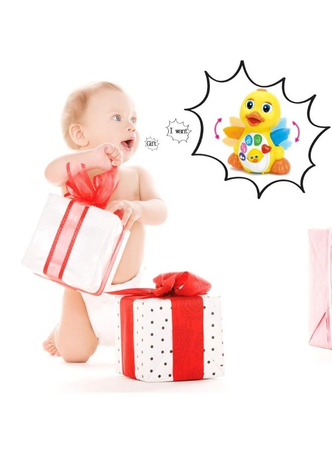 Yiosion Musical Flapping Yellow Duck Interactive Action Educational Learning Walking Light Up Dancing Toy for 1 Year Old Baby Toddler Infant - Image 2