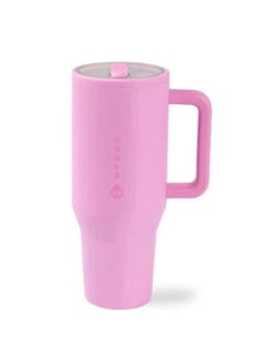 HydroJug Traveler - 40 oz Water Bottle with Handle u0026 Flip Straw - Fits in Cup Holder, Leak Resistant Tumbler-Reusable Insulated Stainless Steel u0026 Rubber Base - Gifts for Women u0026 Men 