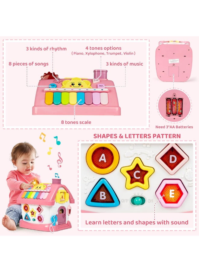 McDou Educational toys, toys for girls and boys: 8-in-1 Montessori musical multifunctional house educational toys for babies aged 6-24 months, suitable as gifts for children aged 1-2 years. - Image 4
