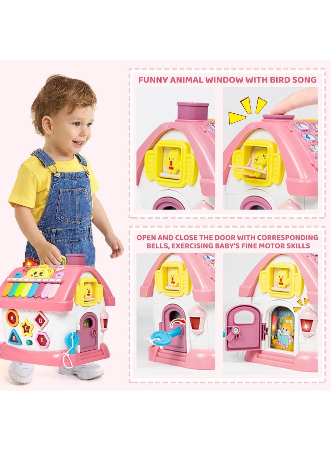 McDou Educational toys, toys for girls and boys: 8-in-1 Montessori musical multifunctional house educational toys for babies aged 6-24 months, suitable as gifts for children aged 1-2 years. - Image 5