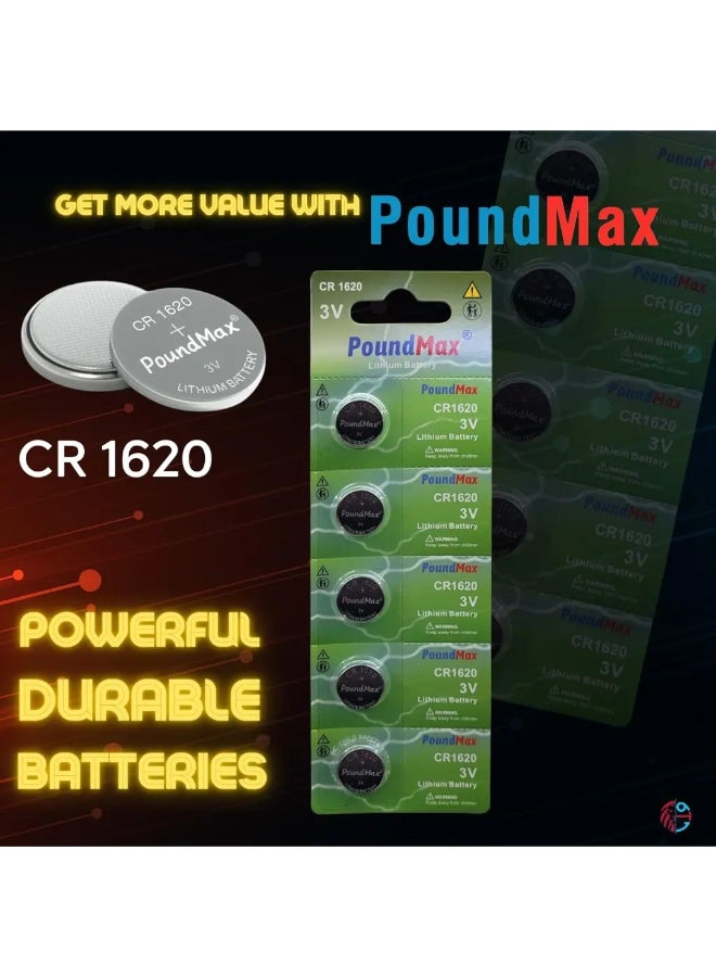باوند ماكس بطاريات خلايا عملة الليثيوم PoundMax 5 x 1620 CR1620 DL1620 3V - Image 3