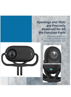 Y&D Protective Case for Insta360 GO 3, Silicone Sleeve Horizonal Frame, 3 Action Camera Accessories (Black)  - Image 4