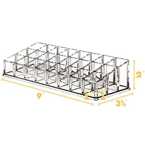 INKULTURE Acrylic Makeup Organizer Transparent Plastic Makeup Cosmetic Storage Box Lipstick Nail Paint/Polish Holder Display Stand Organizer 24 Compartment - Image 2