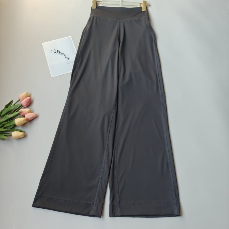 Qi Ta Women's High Waist Wide Leg Yoga Pants Quick Dry Running Training Lounge Pants - Image 1