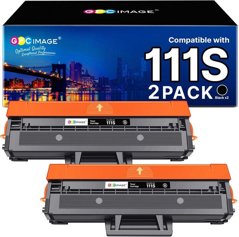 GPC Image MLT-D111S Toner Compatible with Samsung D111S MLT-D111L Black Printer Cartridge for Samsung Xpress M2070w Toner M2070 M2026W M2026 M2070FW M2020 M2022W M2022 M2070F (Black, Pack of 2) - Image 1
