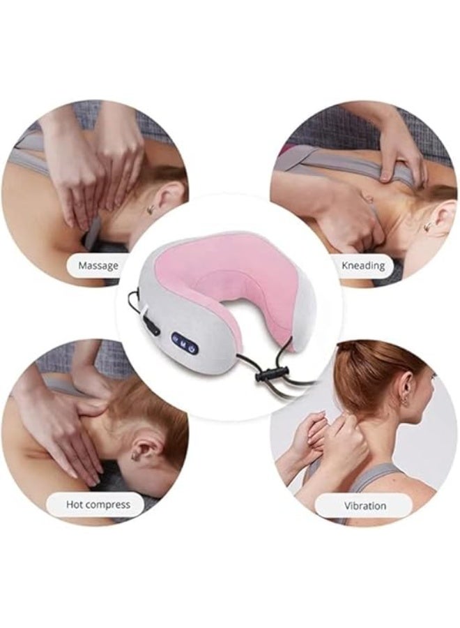 Multifunctional U-Shaped Electric Massage Pillow – Heated Cervical Spine Massager – Portable M-Shaped Neck Support with Intelligent Charging – Ideal for Car, Office & Travel - Image 3