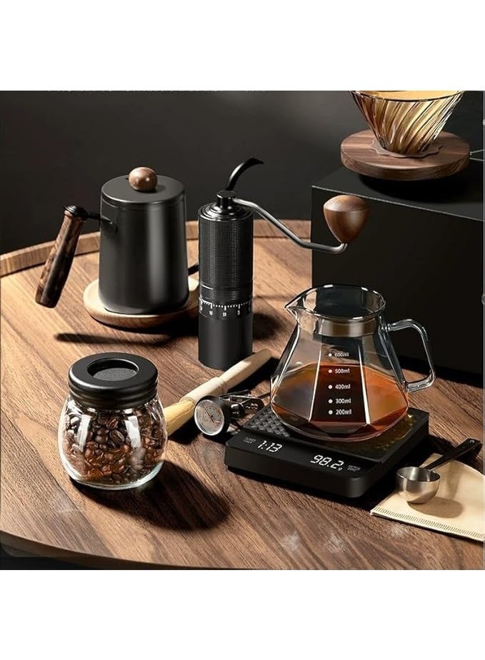Zarra Traders 10-Piece V60 Pour Over Coffee Maker Set Coffee Kettle Scale,Professional Coffee Tool Kit， Coffee Dripper All in 1 Traveling Camping Manual Coffee Kit Coffee Gift Set - Image 2