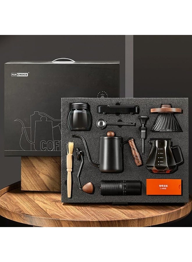 Zarra Traders 10-Piece V60 Pour Over Coffee Maker Set Coffee Kettle Scale,Professional Coffee Tool Kit， Coffee Dripper All in 1 Traveling Camping Manual Coffee Kit Coffee Gift Set - Image 1