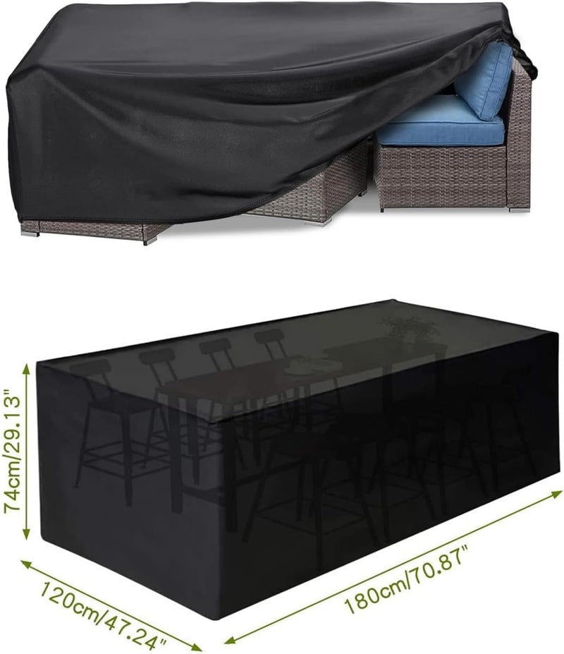 UREVO Outdoor Sectional Furniture Set Cover,Outdoor Table Cover,Patio Cover,Table Chair Sofa Covers, Waterproof Dust Proof Anti UV/Wind, Protective Cover for Garden,Home (180X120cm) - Image 2