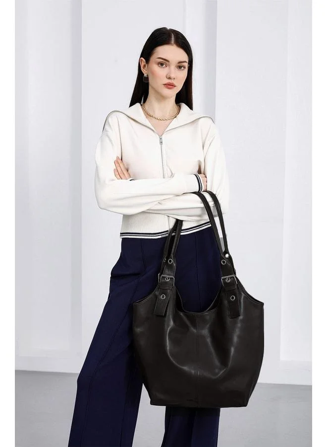 Shule Bags  Sardine Maxi Shoulder Bag – Coffee. for Women | Best Price UAE