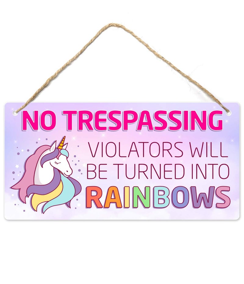 Fun-Plus Unicorn Decor for Girls Room, Decorations For Bedroom, 12â€³x6â€³ PVC Plastic Decoration Hanging Sign, High Precision Printing, Water Proof - Image 1