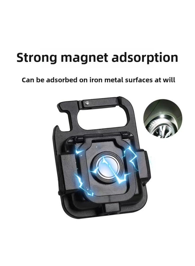 Generic Multifunctional Portable USB Mini Keychain Light Highlight COB Work Light Camp Light Emergency Outdoor Camping Light-Color:Large Round Style  - Image 5