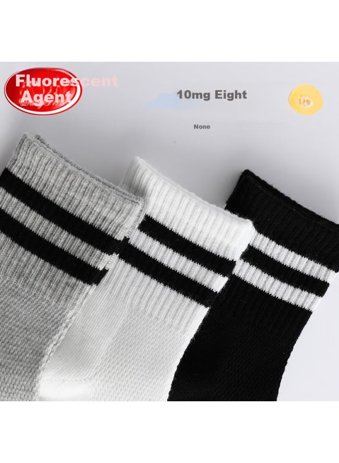 LANG SHA Langsha Children's Socks Boys Summer Mesh Campus Student White Socks Teenage Mid-tube Casual Sports Cotton Socks - Image 3