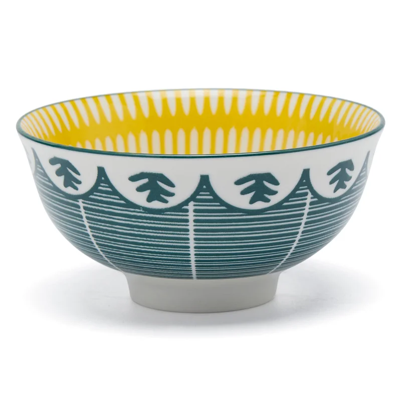 سيمبلي كيتشن Floral Mm Ribbed Fern Ceramic Bowl