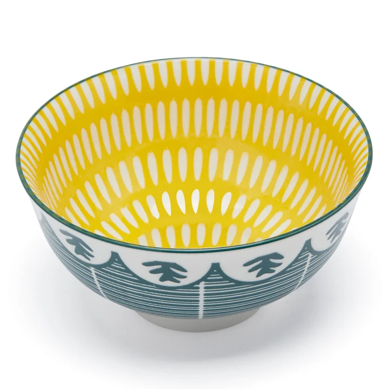 سيمبلي كيتشن Floral Mm Ribbed Fern Ceramic Bowl