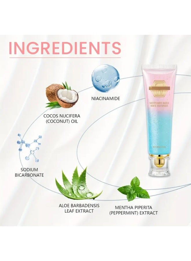 DubaiGallery Niacinamide Dazzle White Toothpaste, Fresh Breath Niacinamide, Bodyaccel Toothpaste, Body Accel Niacinamide Whitening Toothpaste 100g - Image 5