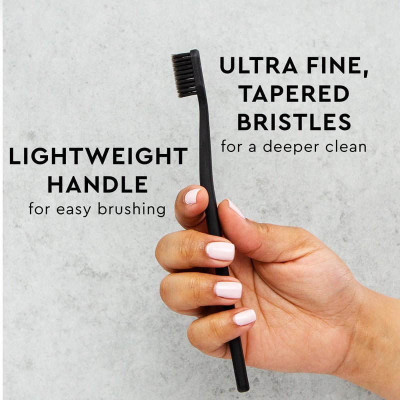 MOON Soft Bristle Toothbrush 2 x 2-Pack - 4 Extra Soft Toothbrushes for Adults, Gums & Teeth-Friendly - 720 Tapered Ultra-Fine Bristles per Brush for Gentle Deep Cleaning - Image 4