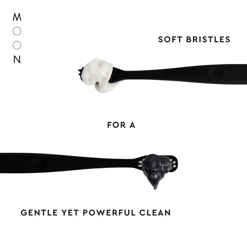 MOON Soft Bristle Toothbrush 2 x 2-Pack - 4 Extra Soft Toothbrushes for Adults, Gums & Teeth-Friendly - 720 Tapered Ultra-Fine Bristles per Brush for Gentle Deep Cleaning - Image 3