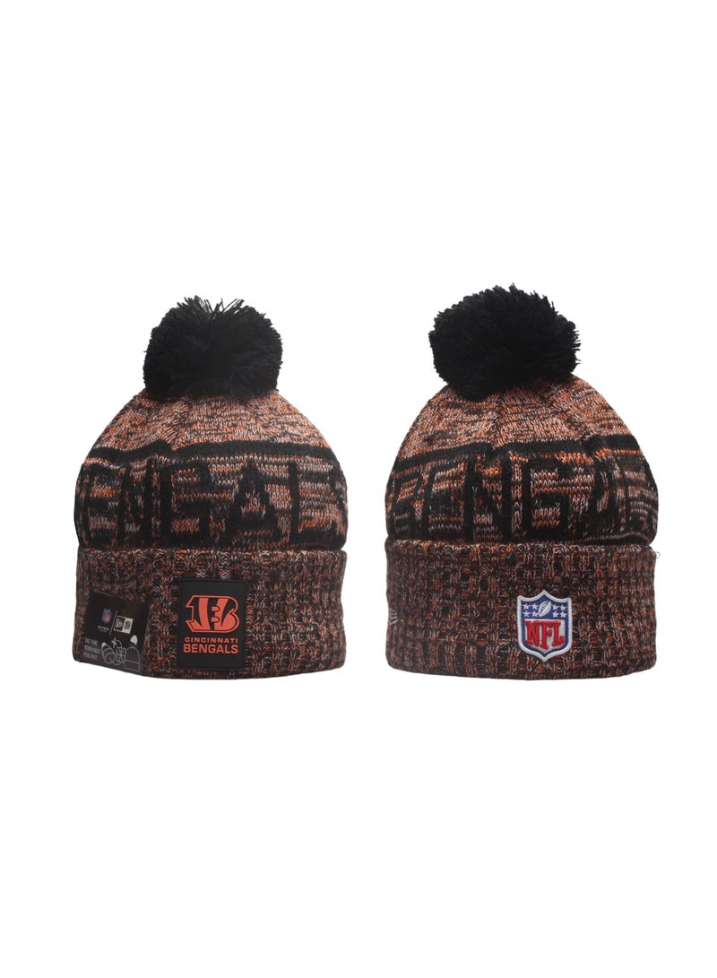 New Era Cincinnati Bengals NFL Knit Beanie Hat with Pom - Orange & Black