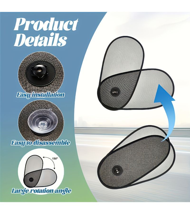 Black Adjustable Car Sun Shade Retractable Rotating Heat Insulation UV Protection Anti Glare Visor for All Vehicles Interior Cooling Accessory - Image 5
