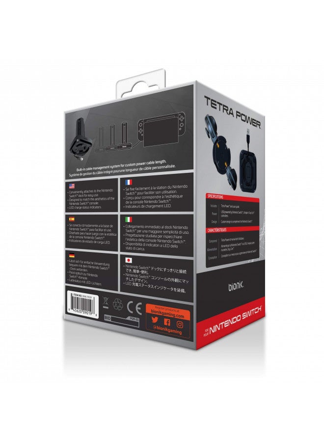 Bionik Tetra Power - Nintendo Switch Joy Con Charging Dock (4 Controllers) with Built-In Cable Adjustment System and LED Charge Status Indicators - Image 2