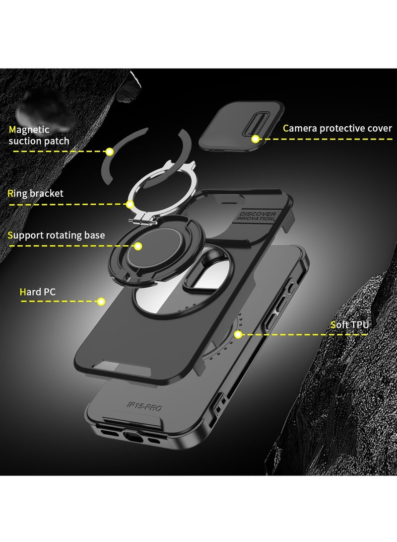 general Suitable for iPhone16/16Plus mobile phone case, sliding window bracket anti-drop protective case - Image 4