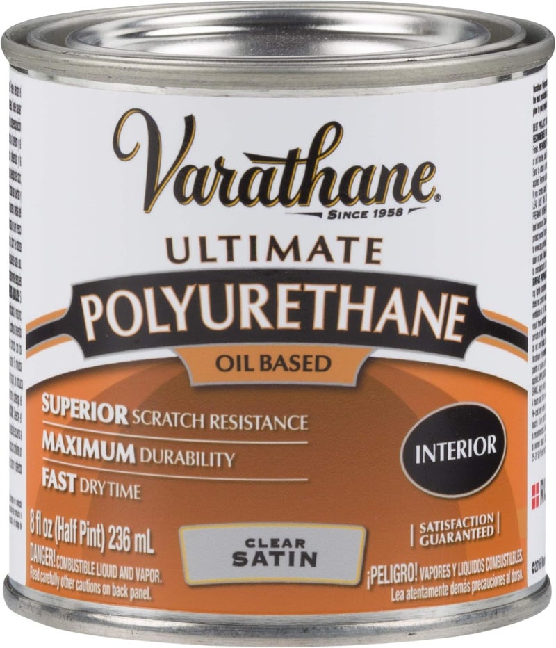 Varathane 9161H Oil-Based Ultimate Polyurethane, Half Pint, Satin Finish - Image 1