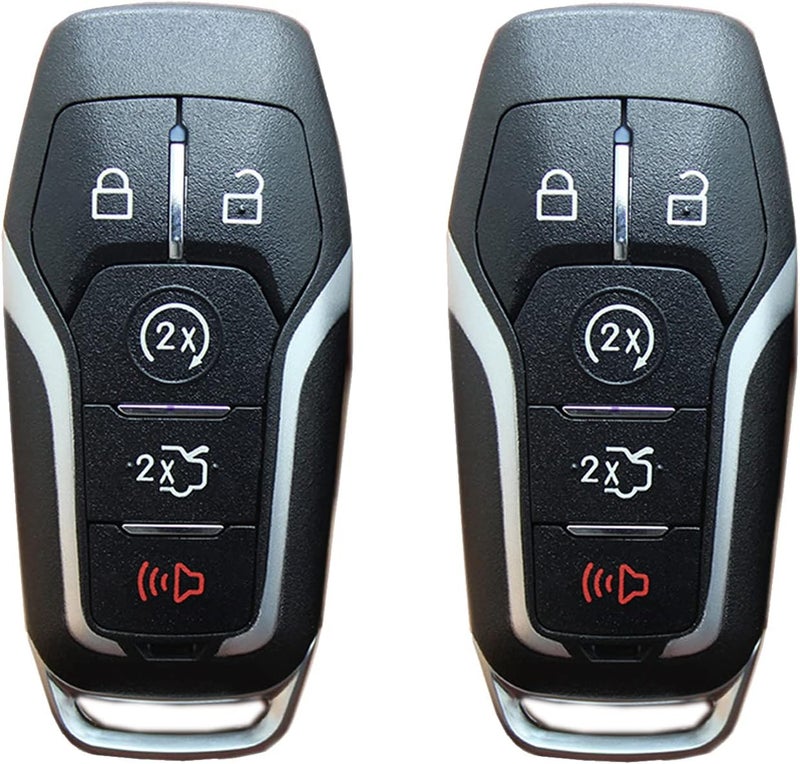 Muxkenper Remote Key Fob Case Shell Cover for Ford F150 Fusion Explorer Mustang Lincoln MKZ MKC - 5 Buttons (2 Pack) - Image 1