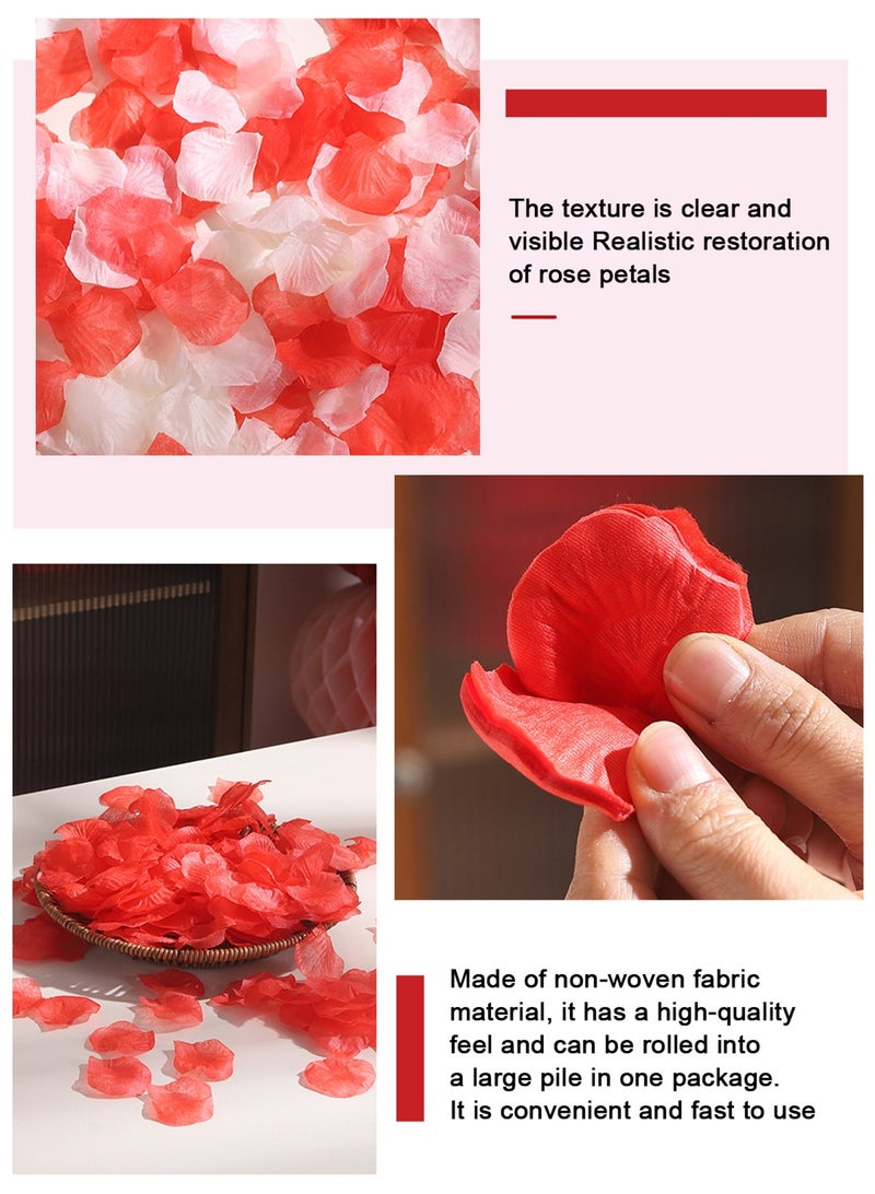 هومار كيت 3000 بتلة ورد صناعية، 5 × 4.5 سم، بتلات زهور صناعية، زينة رومانسية، مجموعة خاصة لليلة مميزة لعيد الحب، ذكرى الزواج، الخطوبة، المناسبات، زينة زهور الحفلات باللون الأحمر - Image 5