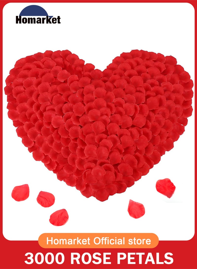هومار كيت 3000 بتلة ورد صناعية، 5 × 4.5 سم، بتلات زهور صناعية، زينة رومانسية، مجموعة خاصة لليلة مميزة لعيد الحب، ذكرى الزواج، الخطوبة، المناسبات، زينة زهور الحفلات باللون الأحمر - Image 1