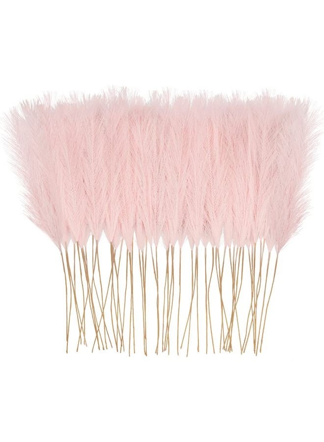 هومستر 50pcs الوردي كاذب بامباس العشب ديكور، 21.6 "قصيرة الاصطناعية بومبوس العشب الزهرية كاذبة بومباس العشب فروع زهرية ملء ترتيب الزهور للزفاف المنزلي بوهو ديكور - Image 1