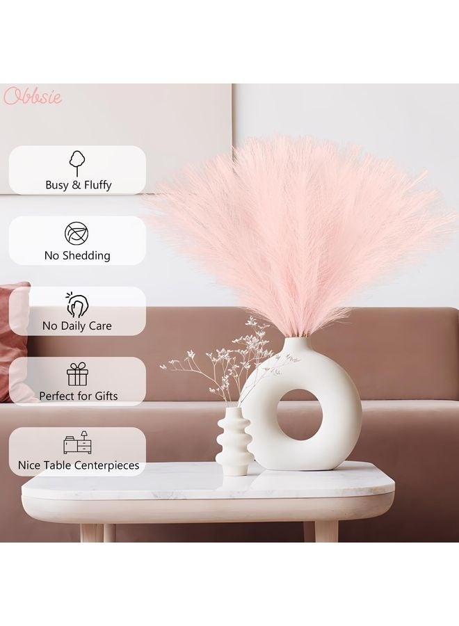 هومستر 50pcs الوردي كاذب بامباس العشب ديكور، 21.6 "قصيرة الاصطناعية بومبوس العشب الزهرية كاذبة بومباس العشب فروع زهرية ملء ترتيب الزهور للزفاف المنزلي بوهو ديكور - Image 2