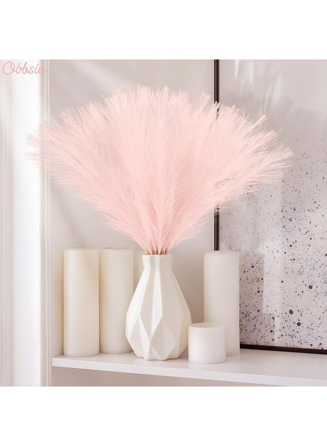 هومستر 50pcs الوردي كاذب بامباس العشب ديكور، 21.6 "قصيرة الاصطناعية بومبوس العشب الزهرية كاذبة بومباس العشب فروع زهرية ملء ترتيب الزهور للزفاف المنزلي بوهو ديكور - Image 5